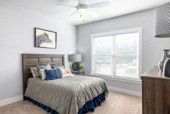 Bedroom with expansive windows